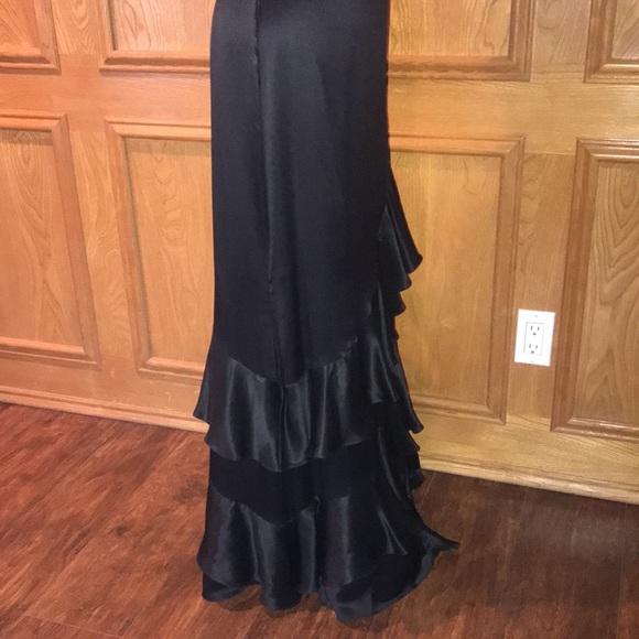 Orna Farho Black Meline 100% Silk Gown Size T44 eu - US 8 - Picture 10 of 14